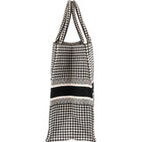 Christian Dior Houndstooth Monogram Canvas Book Tote Handbag