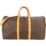 Louis Vuitton Monogram Canvas Keepall 50 Bandoulière Travel Bag