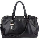 Prada Black Soft Leather Vitello Double Zip Handbag