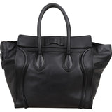 Céline Drummed Calfskin Luggage Handbag