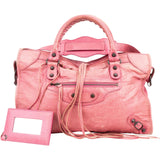 Balenciaga Pink Leather Classic City Handbag