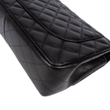 Chanel Quilted Lambskin Palladium Jumbo Double Flap Crossbody Bag