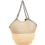 Stella McCartney Shaggy Deer Raffia Falabella Tote Basket Shoulder Bag