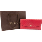 Gucci Red Microguccissima Leather Flap Continental Wallet