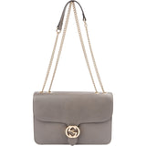 Gucci Grained Leather Interlocking GG Shoulder Crossbody Bag
