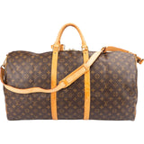 Louis Vuitton Monogram Canvas Keepall 60 Bandoulière Travel Bag