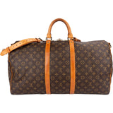 Louis Vuitton Monogram Canvas Keepall 55 Bandoulière Travel Bag