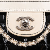 Chanel Quilted Patent Leather Chocolate Bar Single Flap Shoulder Bag