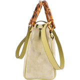 Gucci Suede Bamboo Handle Small Handbag