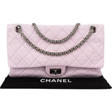 Chanel Quilted Aged Calfskin Palladium 2.55 Reissue Double Flap Crossbody Bag