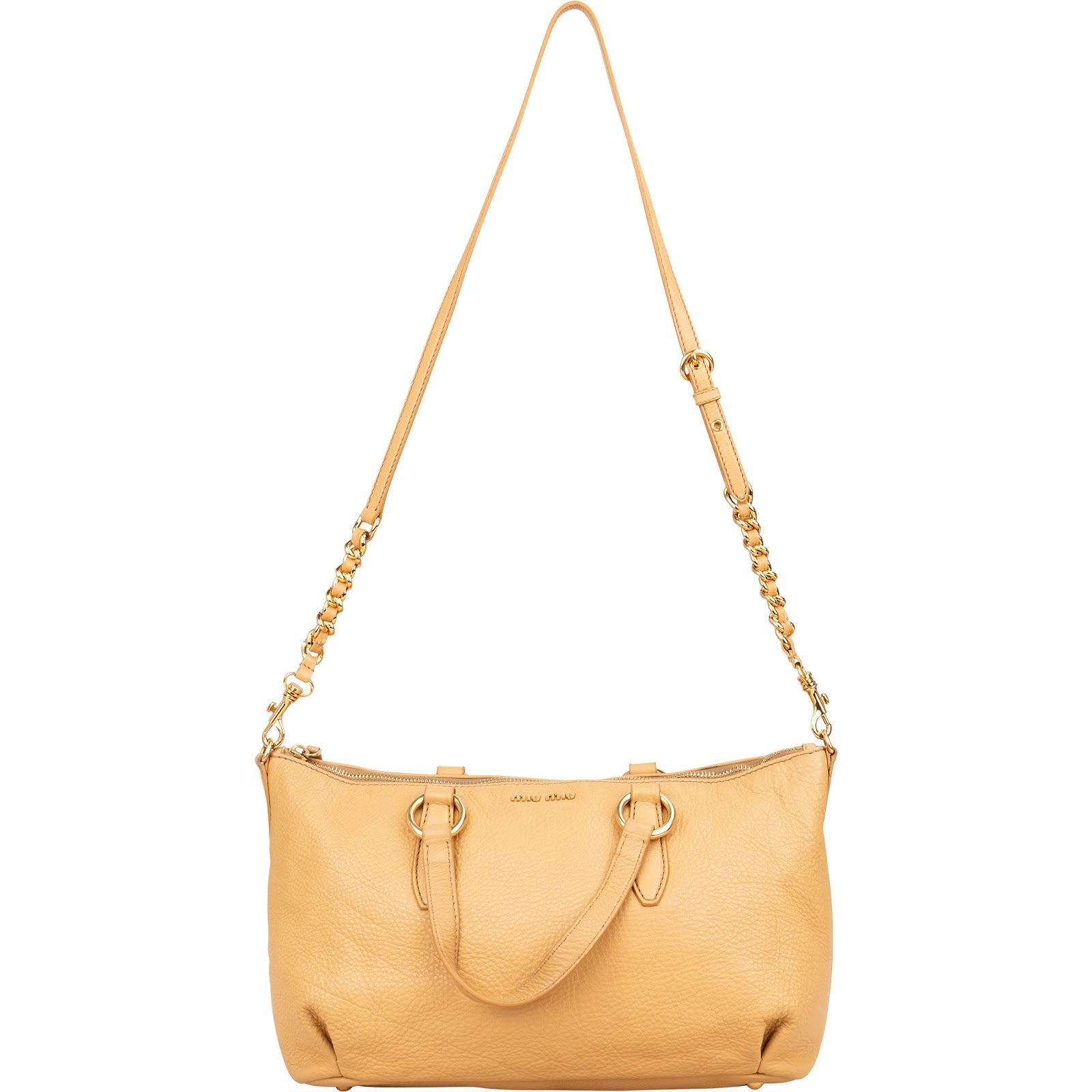 Miu Miu Vitello Daino Leather Satchel Handbag - vintageandkickz