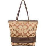 Coach Monogram Signature Stripe Tote Shoulder Bag