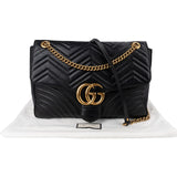Gucci Matelassé Leather GG Marmont Large Single Flap Crossbody Bag