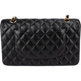 Chanel Quilted Caviar Leather Gold Medium Double Flap Crossbody Bag