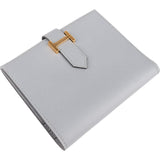 Hermès Blue Epsom Leather H Béarn Compact Wallet