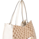 Gucci Monogram GG Canvas Horsebit Tote Shoulder Bag - vintageandkickz