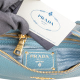 Prada Blue Vitello Daino Hobo Shoulder Bag