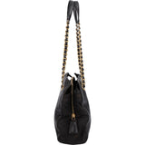 Prada Leather and Nylon Chain Tote Shoulder Bag