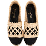 Chanel Raffia Cage CC Espadrilles Shoes (37)