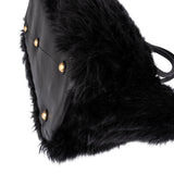 Miu Miu Faux Fur Matelassé Nappa Leather Tote Handbag