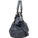 Miu Miu Blue Vitello Lux Leather Bow Handbag