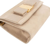 Salvatore Ferragamo Suede Vara Bow Mini Chain Crossbody Bag