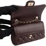 Chanel Quilted Lambskin Extra Mini Miniatur Double Flap Pendant Bag