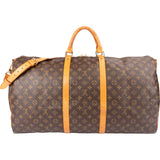 Louis Vuitton Monogram Canvas Keepall 60 Bandoulière Travel Bag