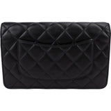 Chanel Quilted Lambskin Palladium Wallet On Chain Crossbody Bag