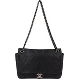 Chanel Stitching Caviar Leather Single Flap Crossbody Bag