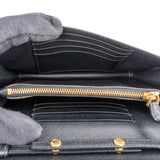 Prada Black Saffiano Leather Wallet On Chain Crossbody Bag
