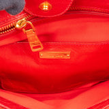 Miu Miu Red Leather Vitello Shine Tote Handbag