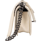 Chanel Quilted Patent Leather Medium Single Flap Boy Crossbody Bag