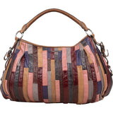 Miu Miu Leather Multicolor Patchwork Hobo Handbag