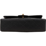 Chanel Quilted Lambskin Small 24K Gold Double Flap Shoulder Bag