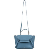 Céline Blue Grained Calfskin Small Belt Handbag
