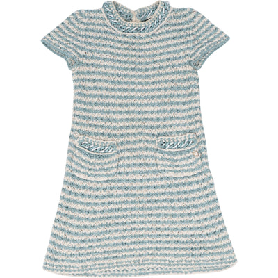[🔄️B12 / F11] Chanel Multicolor Strickgewebe Knit Chain Trim Dress - vintageandkickz