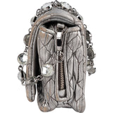 Miu Miu Metallic Matelassé Nappa Leather Crystal Small Shoulder Bag