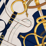 Hermès Éperon d'Or Silk Twill Silk 90 Scarf Tuch