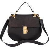 Chloé Black Grained Leather Drew Porte Epaule Crossbody Bag
