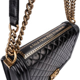 Chanel Quilted Crinkled Calfskin Limited "A Tale from Paris to Salzburg" Large Boy Crossbody Bag