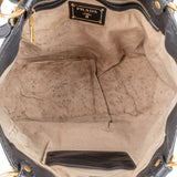 Prada Black Soft Calfskin Hobo Shoulder Bag