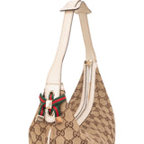 Gucci Monogram GG Canvas Web Detail Hobo Shoulder Bag