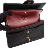 Chanel Quilted Lambskin Medium 24K Gold Double Flap Shoulder Bag