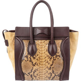 Céline Python Leather Tricolor Luggage Tote Handbag