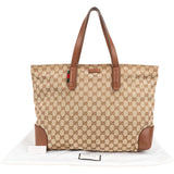 Gucci Monogram GG Canvas Web Tote Shoulder Bag