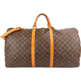 Louis Vuitton Monogram Canvas Keepall 60 Bandoulière Travel Bag