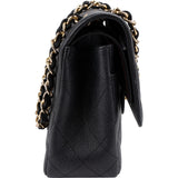 Chanel Quilted Caviar Leather Jumbo Double Flap Crossbody Bag