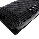 Chanel Quilted Patent Leather Medium Boy Crossbody Bag