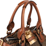 Chloé Woven Cotton Paddington Satchel Handbag